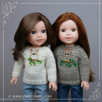 Owl sweater for WellieWishers dolls